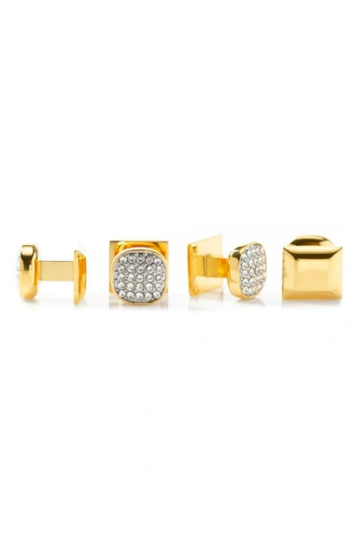 Shop Cufflinks, Inc Pavé Crystal Cuff Links In Gold