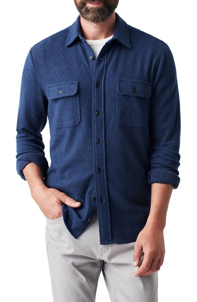 Shop Faherty Legend Button-up Shirt In Navy Twill