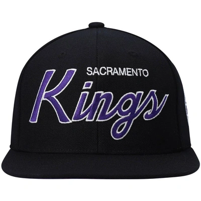 Shop Mitchell & Ness Black Sacramento Kings Hardwood Classics Script 2.0 Snapback Hat