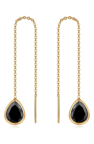 Shop Ettika Barely There Cubic Zirconia Threader Earrings In Black