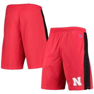 Shop Champion Scarlet Nebraska Huskers Side Stripe Shorts