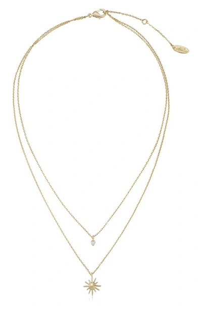 Ettika Layered Starburst Crystal Necklace In Gold