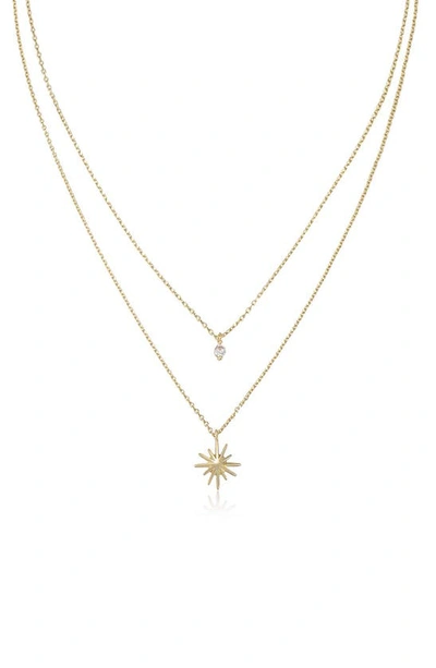 Ettika Layered Starburst Crystal Necklace In Gold