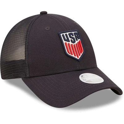Shop New Era Navy Usmnt Logo Spark 9forty Trucker Snapback Hat