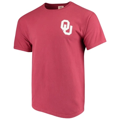 Shop Image One Crimson Oklahoma Sooners Baseball Flag Comfort Colors T-shirt