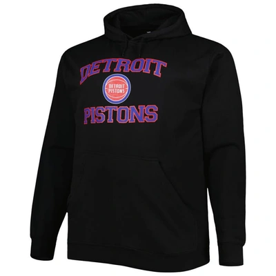 Shop Profile Black Detroit Pistons Big & Tall Heart & Soul Pullover Hoodie