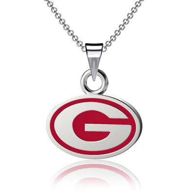 Shop Dayna Designs Georgia Bulldogs Enamel Small Pendant Necklace In Silver