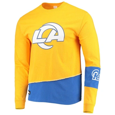 Shop Refried Apparel Gold/royal Los Angeles Rams Sustainable Upcycled Angle Long Sleeve T-shirt
