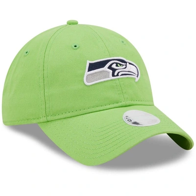 Shop New Era Neon Green Seattle Seahawks Core Classic 2.0 9twenty Adjustable Hat