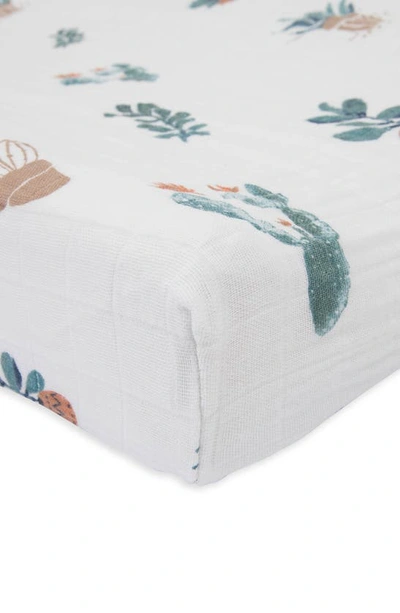 Little Unicorn Cotton Muslin Changing Pad Cover In Prickle Pot