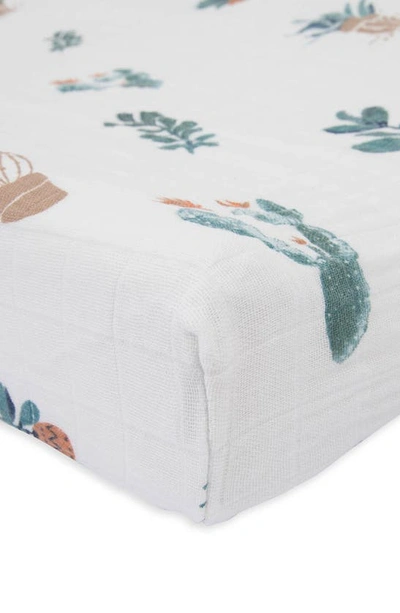 Little Unicorn Cotton Muslin Changing Pad Cover In Prickle Pot