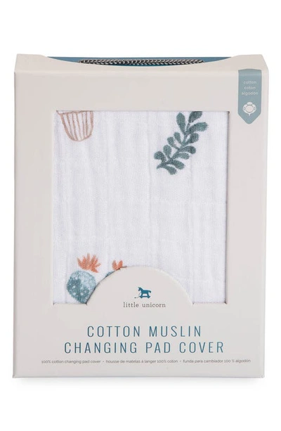 Little Unicorn Cotton Muslin Changing Pad Cover In Prickle Pot