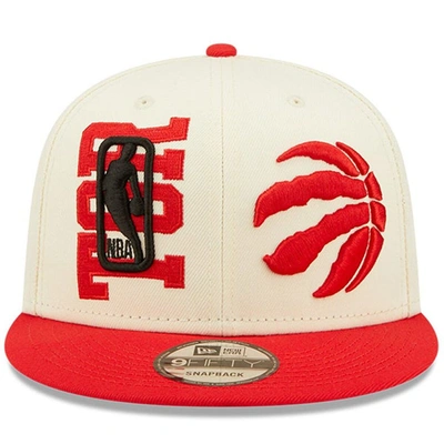 Shop New Era Cream/red Toronto Raptors 2022 Nba Draft 9fifty Snapback Adjustable Hat