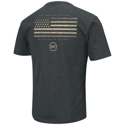 Shop Colosseum Heathered Black West Virginia Mountaineers Oht Military Appreciation Flag 2.0 T-shirt In Heather Black