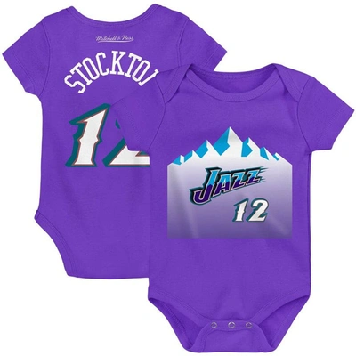 Shop Mitchell & Ness Infant  John Stockton Purple Utah Jazz Hardwood Classics Name & Number Bodysuit
