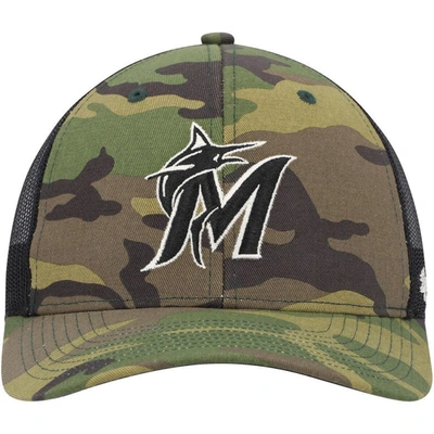 Shop 47 ' Camo Miami Marlins Trucker Snapback Hat