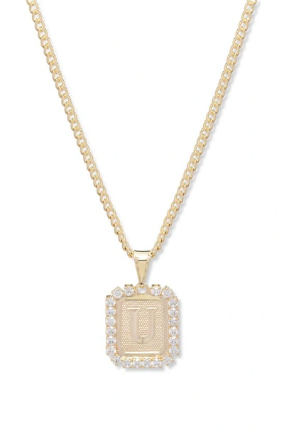 Shop Bracha Royal Initial Card Necklace In Gold