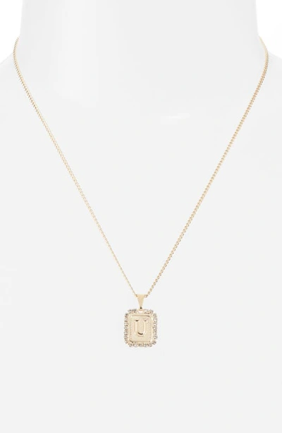 Shop Bracha Royal Initial Card Necklace In Gold
