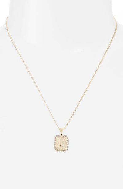 Bracha Royal Initial Card Necklace In Gold