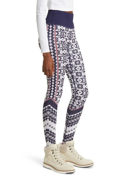 Shop Fp Movement Myoko Jacquard Leggings In Midnight Navy Combo