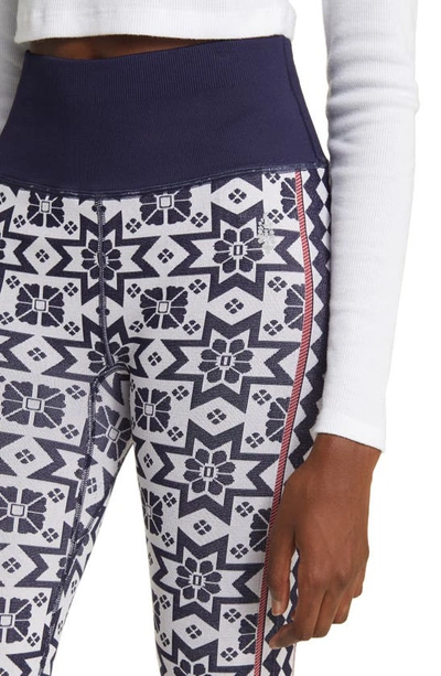 Shop Fp Movement Myoko Jacquard Leggings In Midnight Navy Combo