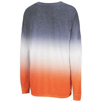 Shop Colosseum Heather Navy/heather Orange Auburn Tigers Winkle Dip-dye Long Sleeve T-shirt