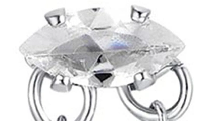 Ettika Double Piercing Chain Drop Earrings In Silver
