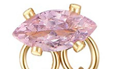 Shop Ettika Double Piercing Chain Drop Earrings In Pink