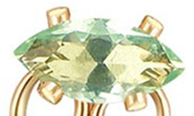 Ettika Double Piercing Chain Drop Earrings In Apple Green