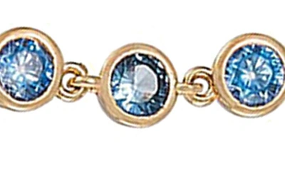 Ettika Cubic Zirconia Bezel Necklace In Blue