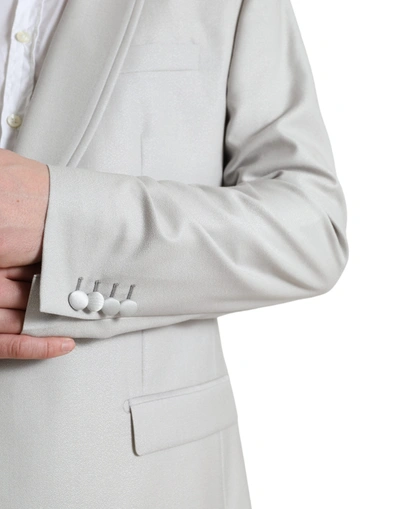 Shop Dolce & Gabbana Elegant Silver Slim Fit Wool-silk Men's Suit