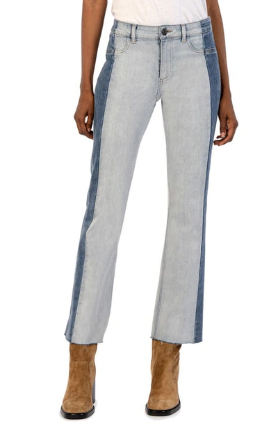 Shop Kut From The Kloth Kelsey Fab Ab High Waist Raw Hem Ankle Flare Jeans In Chirpy