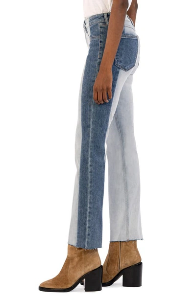 Shop Kut From The Kloth Kelsey Fab Ab High Waist Raw Hem Ankle Flare Jeans In Chirpy