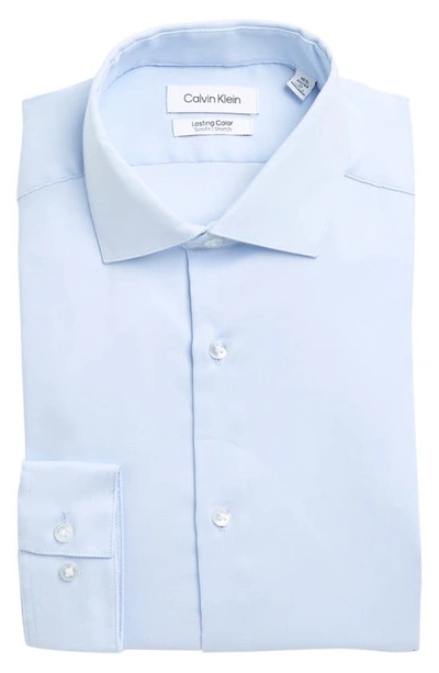 Calvin Klein Lasting Color Slim Fit Stretch Dress Shirt In Soft Blue