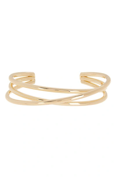 Shop Nordstrom Rack Open Crossover Cuff Bracelet In Gold