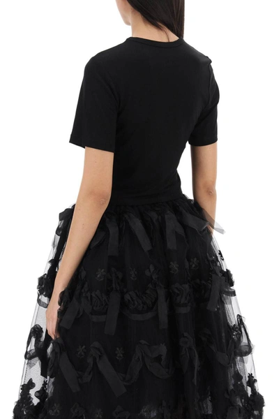 Shop Simone Rocha Easy T-shirt With Bow Tails In Black