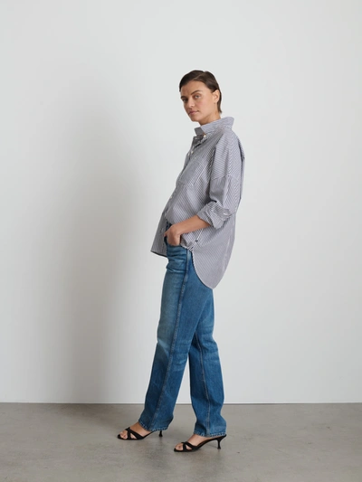 Alex Mill Standard Shirt In Bi-stripe In Navy/white