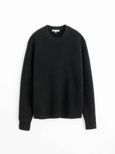Shop Alex Mill Jordan Sweater In Washed Cashmere In Black