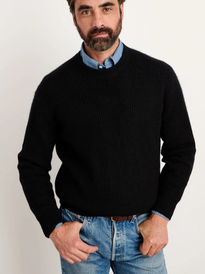 Shop Alex Mill Jordan Sweater In Washed Cashmere In Black