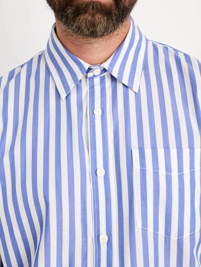Shop Alex Mill Mill Shirt In Wide Striped Cotton Poplin In Blue/white