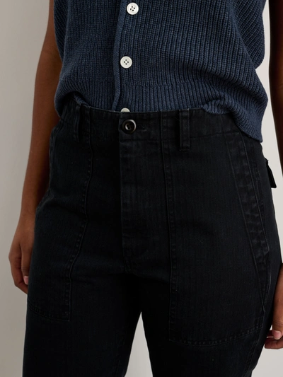 Alex Mill Neil Pant In Herringbone In Washed Black