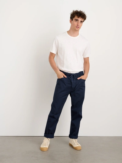 Shop Alex Mill Pull-on Button Fly Pant In Dark Navy