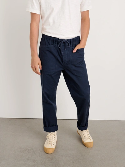 Shop Alex Mill Pull-on Button Fly Pant In Dark Navy