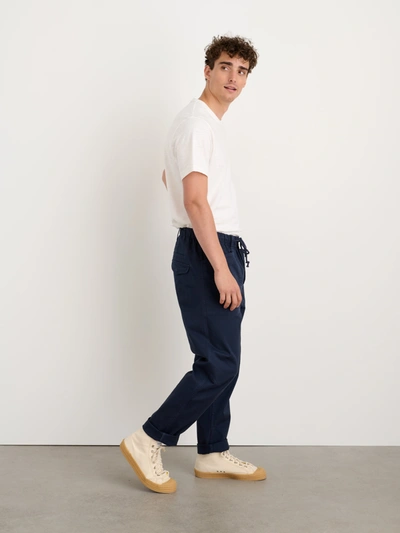 Shop Alex Mill Pull-on Button Fly Pant In Dark Navy