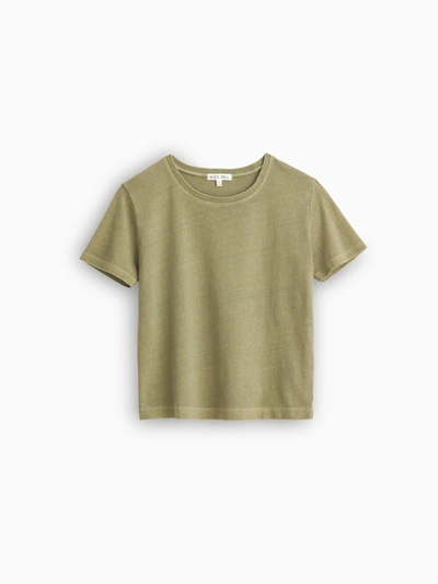 Shop Alex Mill Scout Crewneck Tee In Vintage Wash In Army Olive