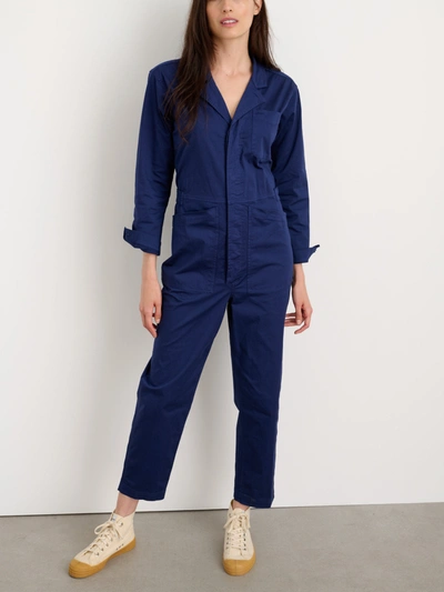Shop Alex Mill Standard Jumpsuit In Cotton Twill In Dark Navy