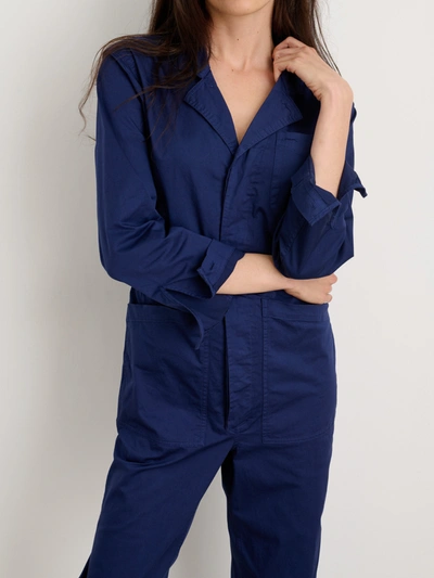 Shop Alex Mill Standard Jumpsuit In Cotton Twill In Dark Navy