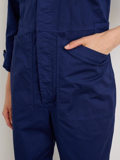 Shop Alex Mill Standard Jumpsuit In Cotton Twill In Dark Navy