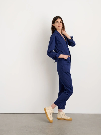 Shop Alex Mill Standard Jumpsuit In Cotton Twill In Dark Navy