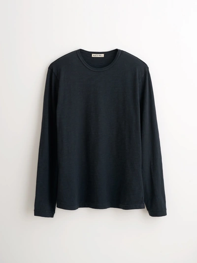 Shop Alex Mill Standard Long Sleeve T-shirt In Slub Cotton In Black